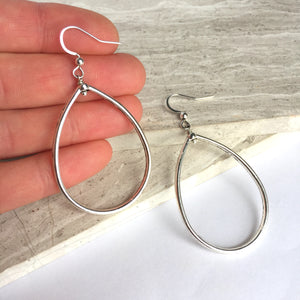 Silver Hoop Droplet Earrings, JPeace Designs