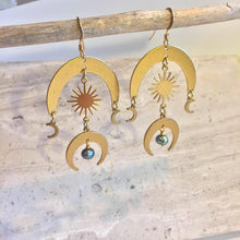 Sun and Moon Brass Earrings