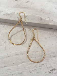 Droplet Hoop earrings— Gold Shiny Texture