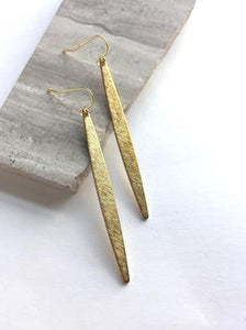 Brushed bar Earrings — Gold