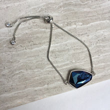 JPeace Designs Blue druzy geode adjustable chain bracelet — Silver