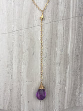 Cancun Lariat necklace, Amethyst Gold