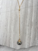 Cancun Lariat necklace, pyrite gold