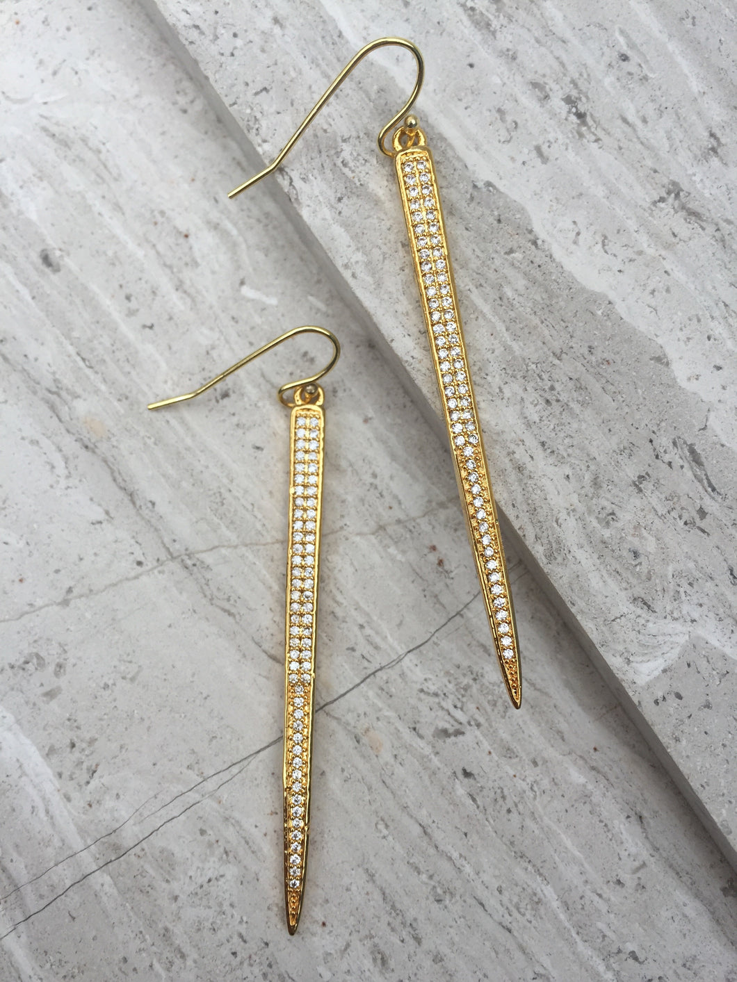 CZ Spike Earrings gold