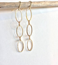 Long Oval rings Earrings — Gold