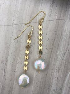 Dime Pearl Flash Earrings gold