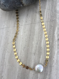 Dime Pearl Flash Necklace gold