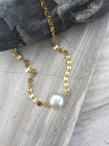 Dime Pearl Flash Necklace gold