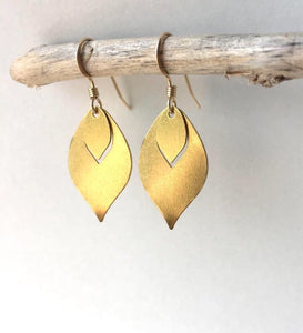 Gold Flame — Brass Dangle Earrings