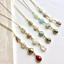 Gemstone row long necklace collection, JPeace Designs