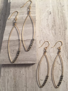 Marquise silver & gold Earrings