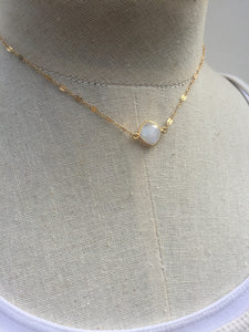 Moonstone and Razor chain Necklace gold