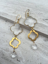 Quartz Crystal Quatrefoil Earrings gold