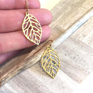 Leaf cut out Earrings — Small