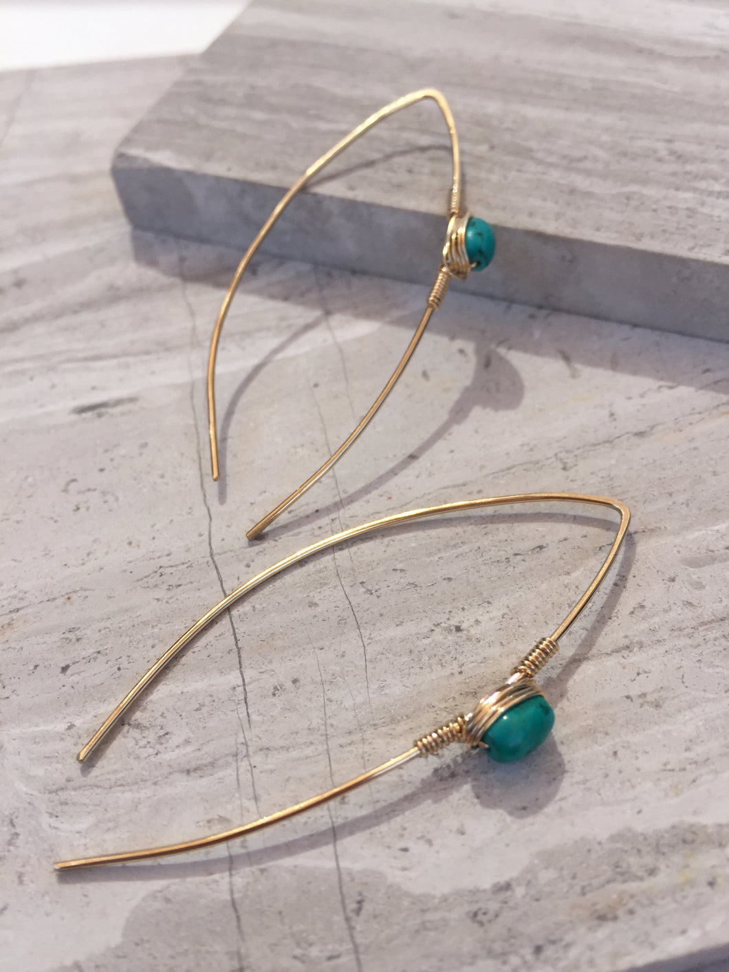 Threader Earrings — Turquoise